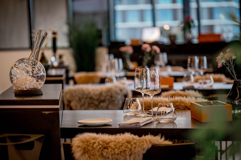 Chopt restaurant interior with elegant table settings