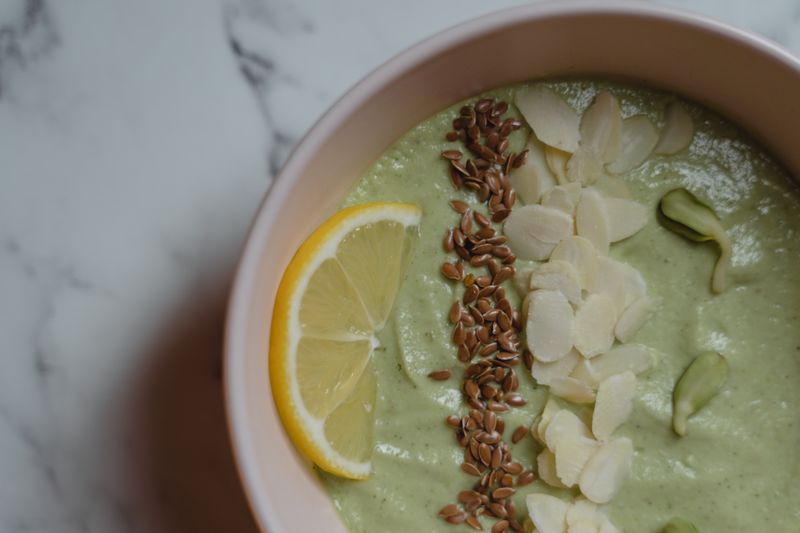 Green goddess bowl with avocado and roasted broccoli