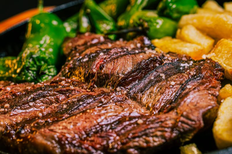 Steak and pepper wrap with chimichurri sauce