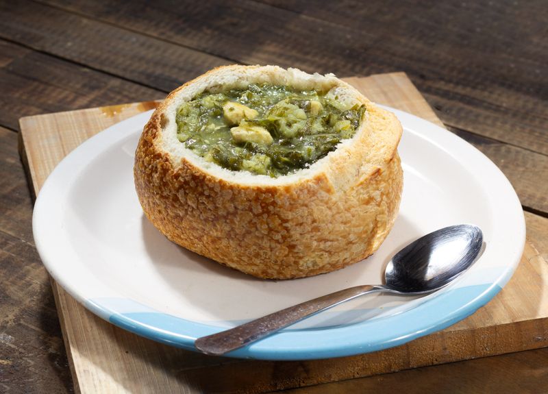 Seasonal soup of the day with bread